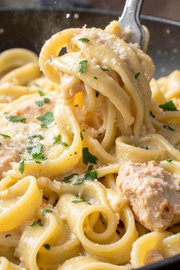 one pot chicken alfredo delight