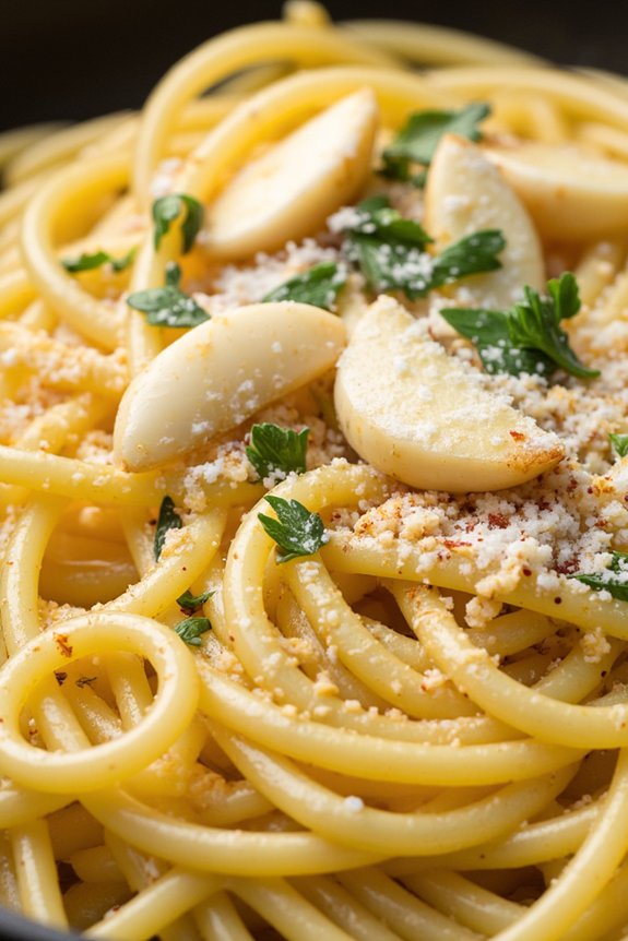 one pot garlic spaghetti delight