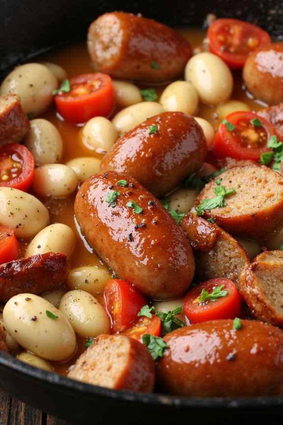 one pot sausage and beans