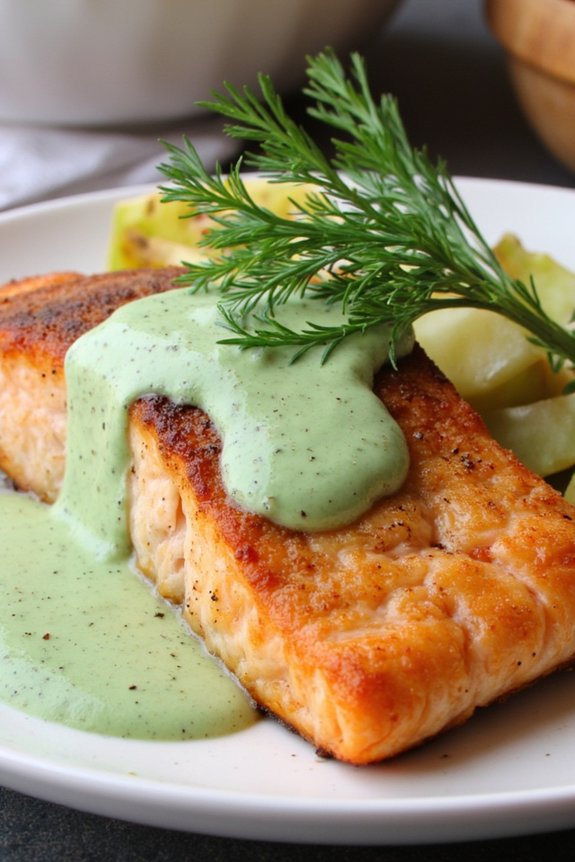 pan seared salmon with dill