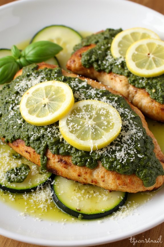 pesto chicken zucchini packets