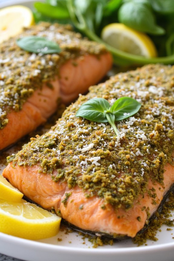pesto crusted salmon recipe