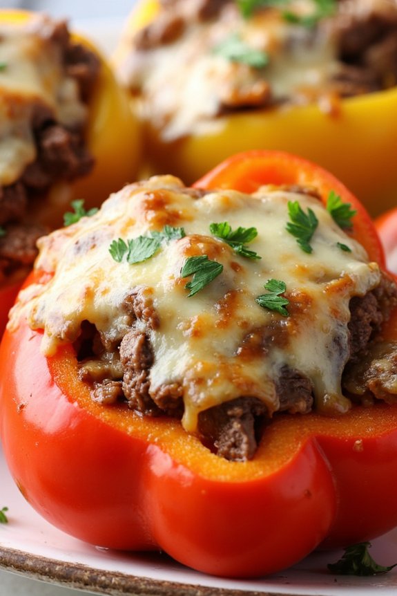philly cheesesteak in peppers
