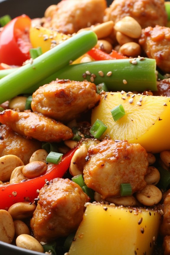 pineapple cashew chicken stir fry