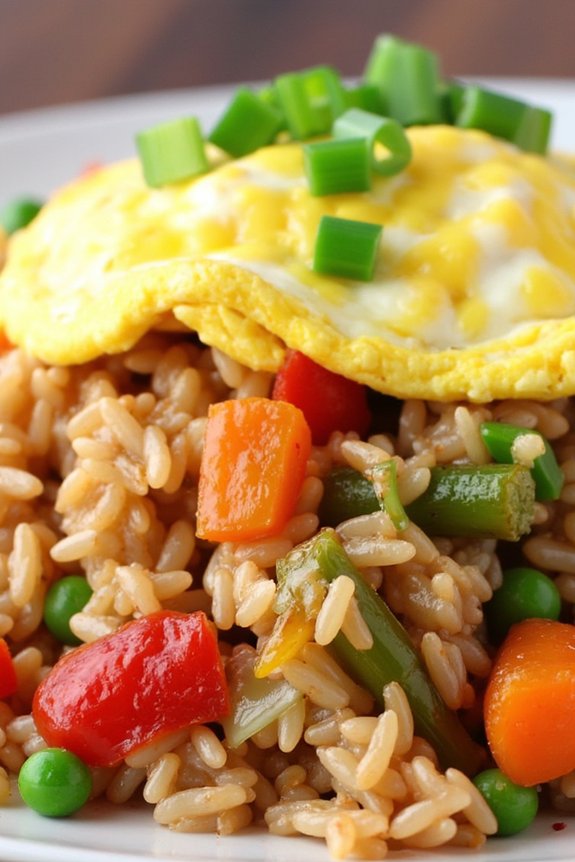 quick colorful vegetable fried rice