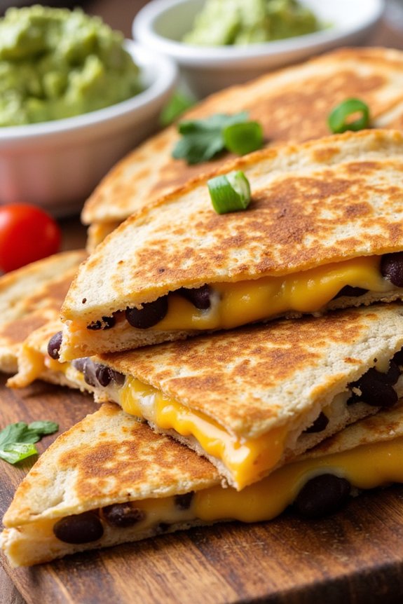 quick delicious bean quesadillas