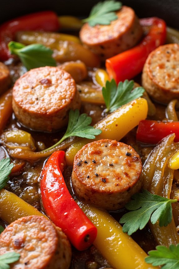 quick sausage and peppers dinner