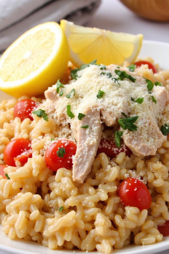quick tuna tomato risotto