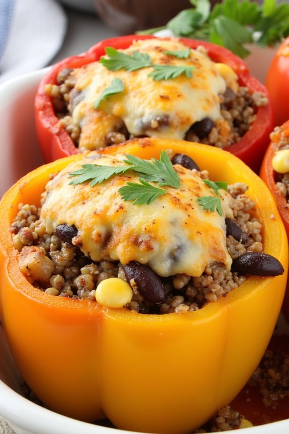 quinoa black bean stuffed peppers