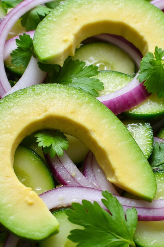 refreshing avocado cucumber salad