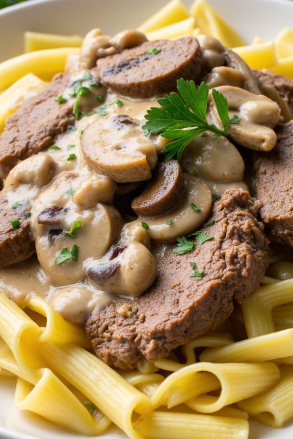 rich and creamy beef stroganoff