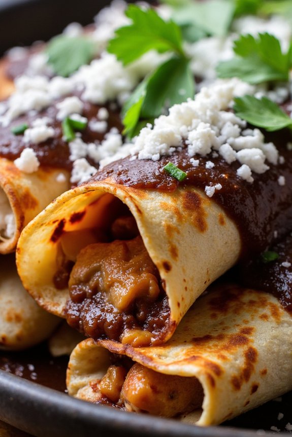 rich savory mole enchiladas