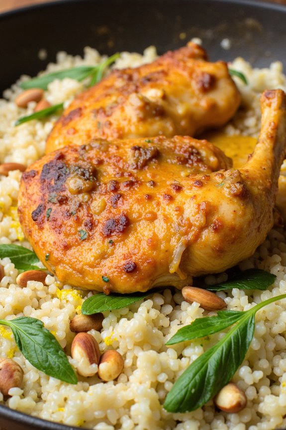 saffron infused chicken dinner