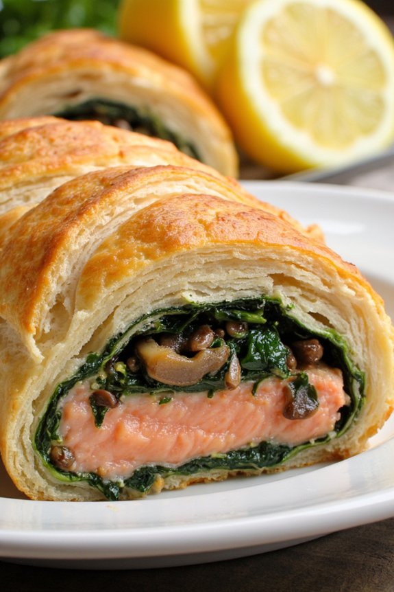 salmon wellington with spinach