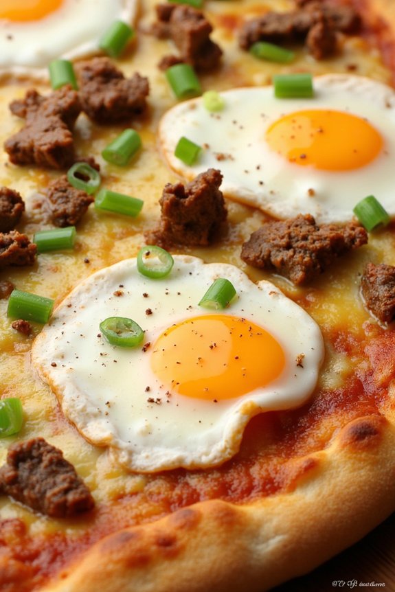 sausage and egg pizza