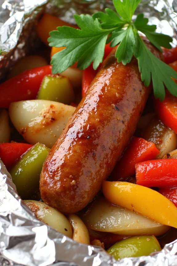 sausage and peppers foil packets
