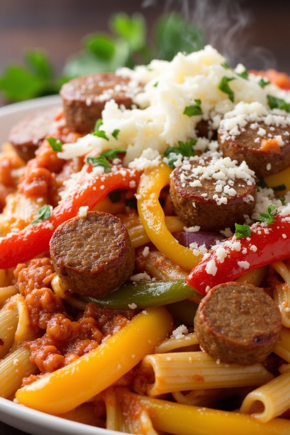 sausage and peppers pasta