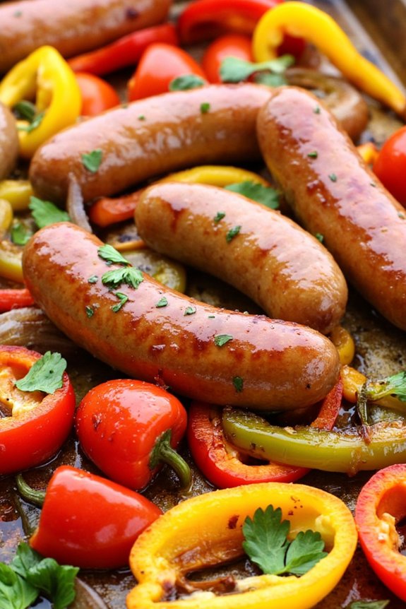 sausage and peppers sheet pan