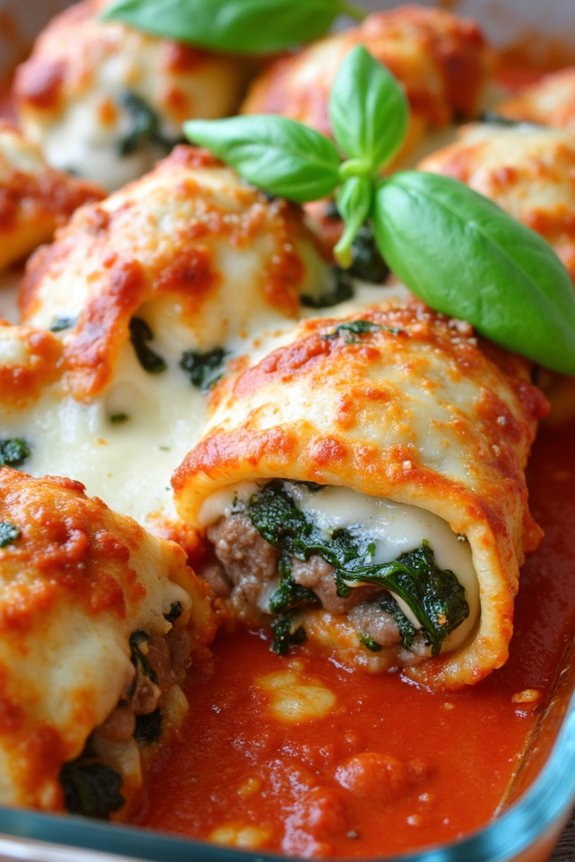 sausage and spinach stuffed shells