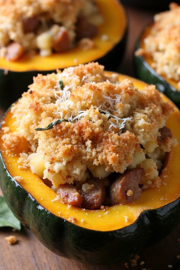 sausage apple stuffed squash