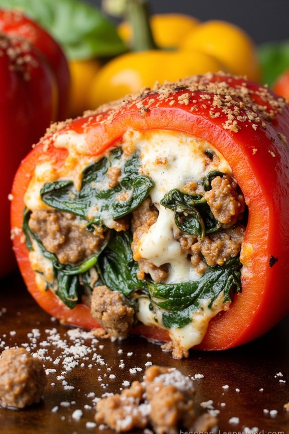 sausage spinach stuffed peppers recipe