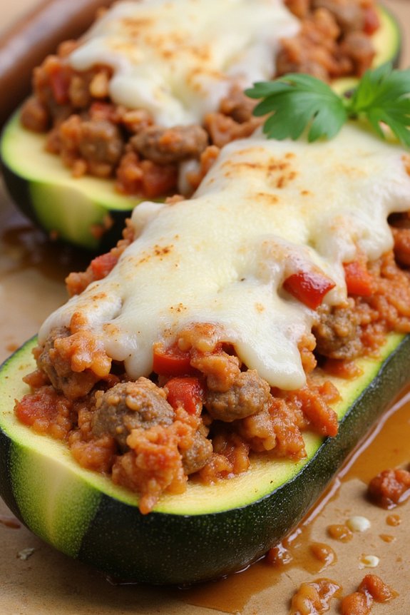 sausage stuffed zucchini boats