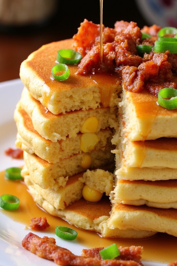 savory bacon corn pancakes