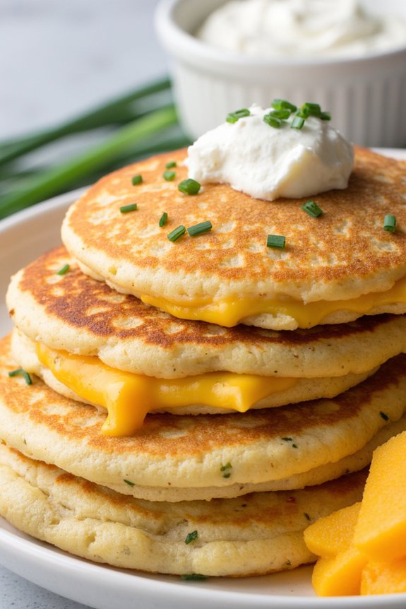 savory cheddar chive pancakes
