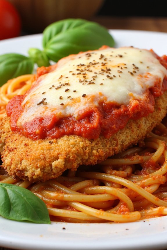 savory chicken with spaghetti