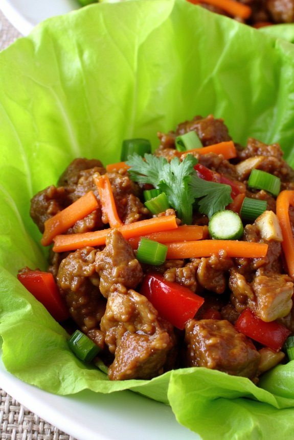 savory pork lettuce wraps