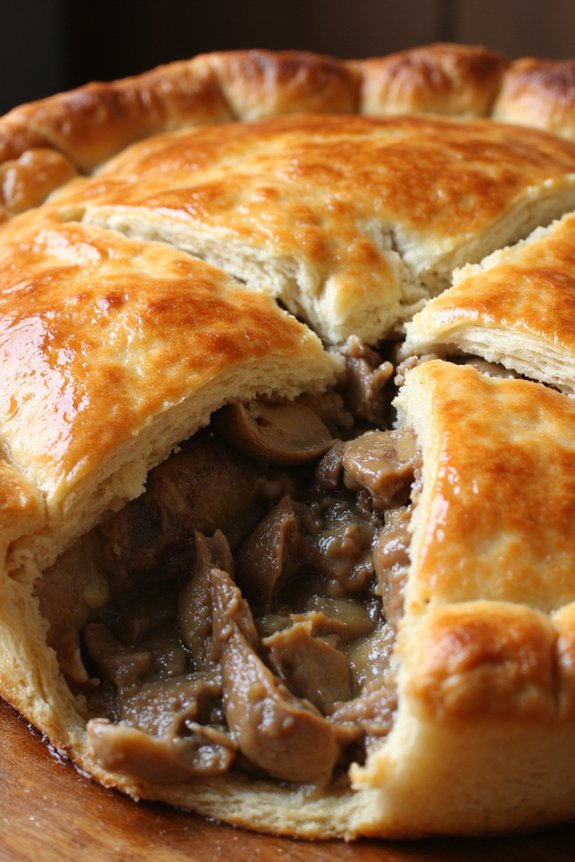 savory pork mushroom pie