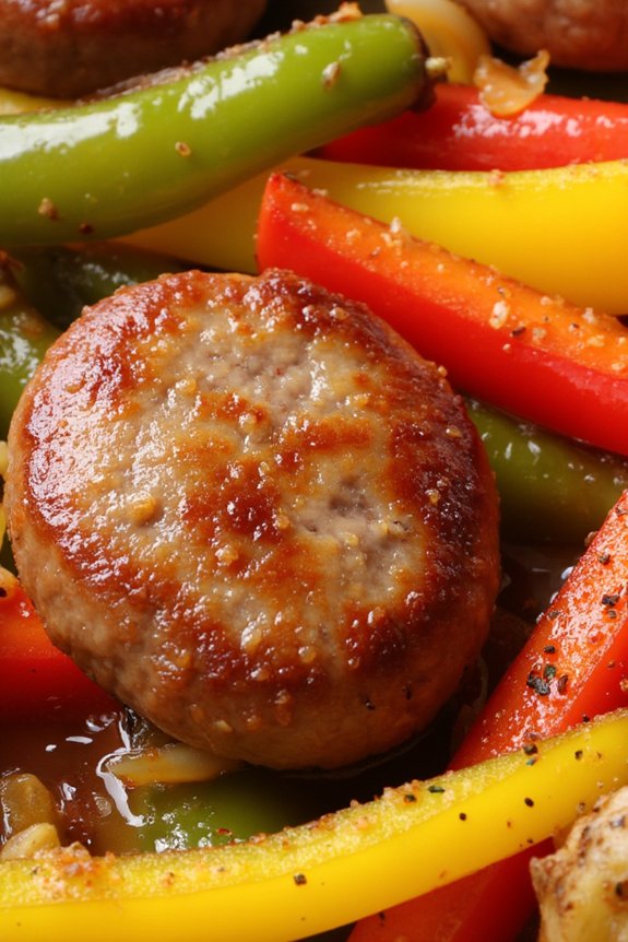 savory sausage and peppers skillet