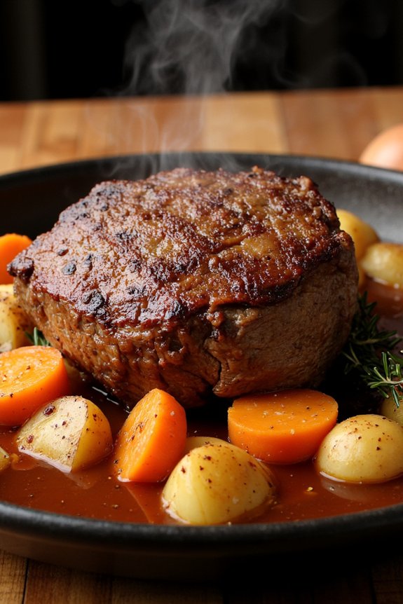 savory slow cooked beef dish