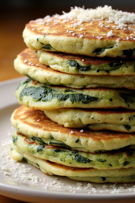 savory spinach ricotta pancakes