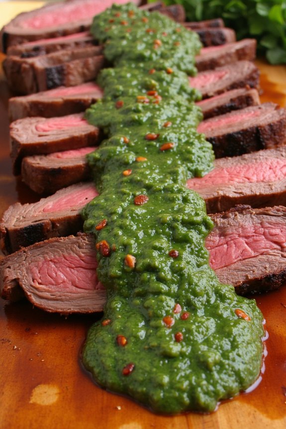 savory steak with chimichurri
