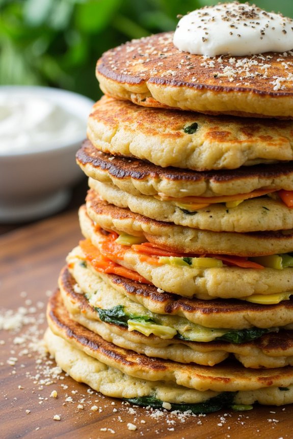 savory veggie packed pancakes recipe