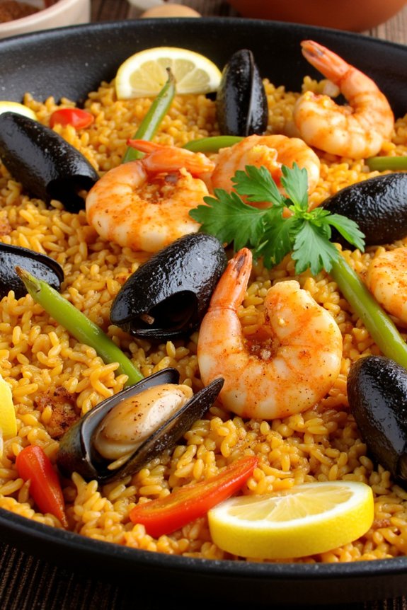 seafood infused saffron rice