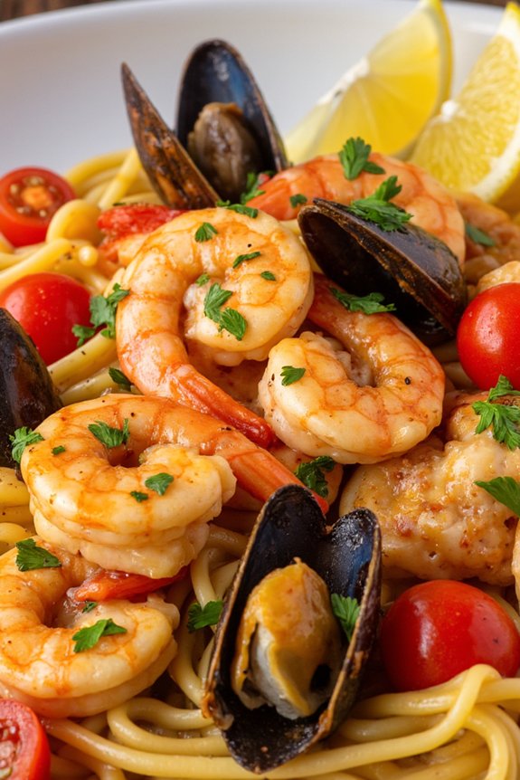 seafood linguine fresh and flavorful