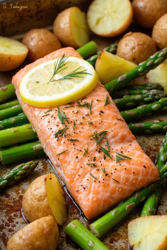 sheet pan salmon dinner