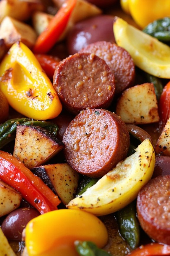 sheet pan sausage dinner