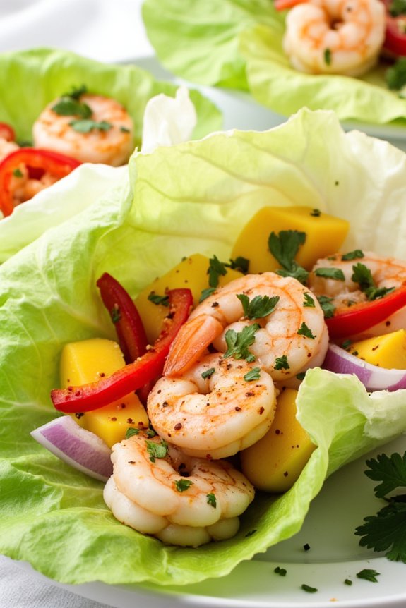 shrimp mango lettuce wraps