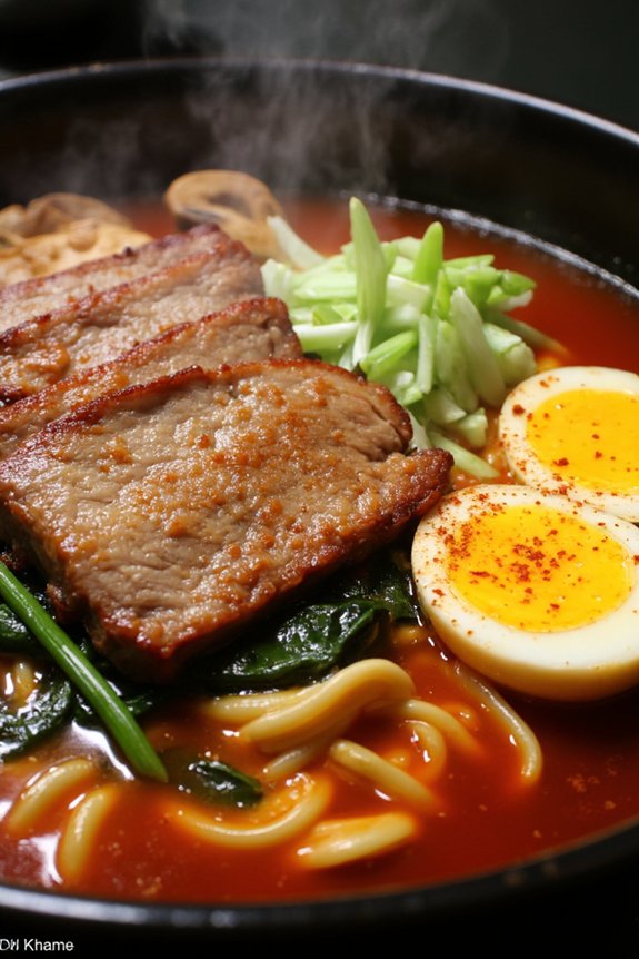 sizzling spicy pork ramen