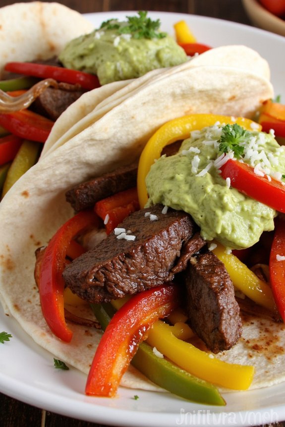 sizzling steak and vegetables