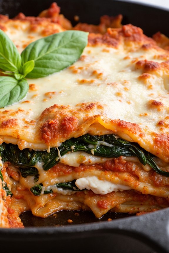skillet lasagna with spinach