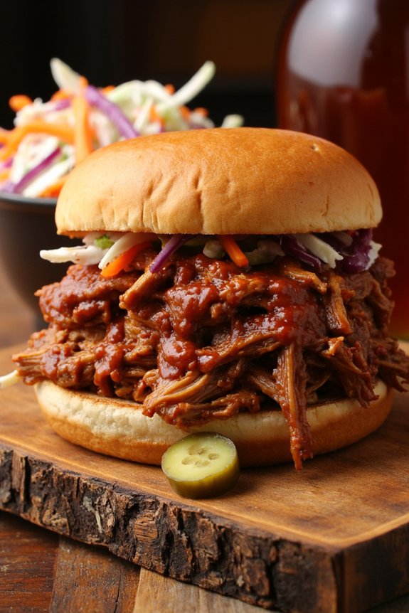 slow cooked bbq pork sandwiches