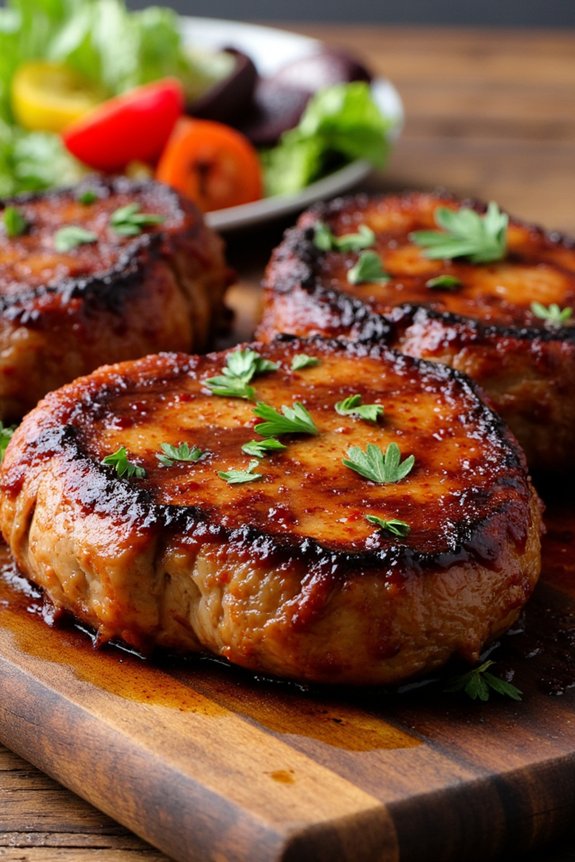 smoky grilled pork chops
