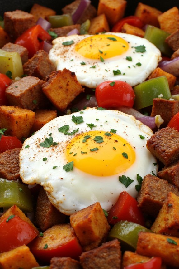 smoky pork sweet potato hash