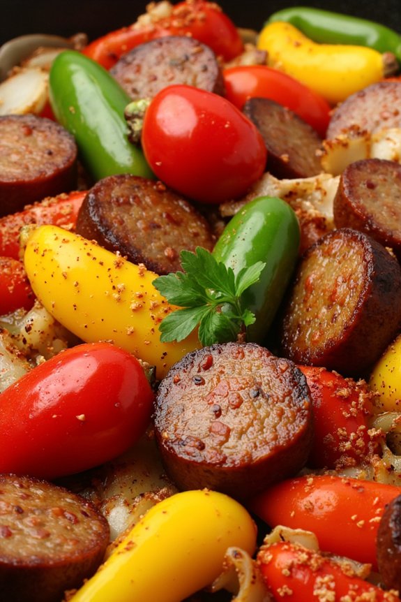 smoky sausage pepper stir fry