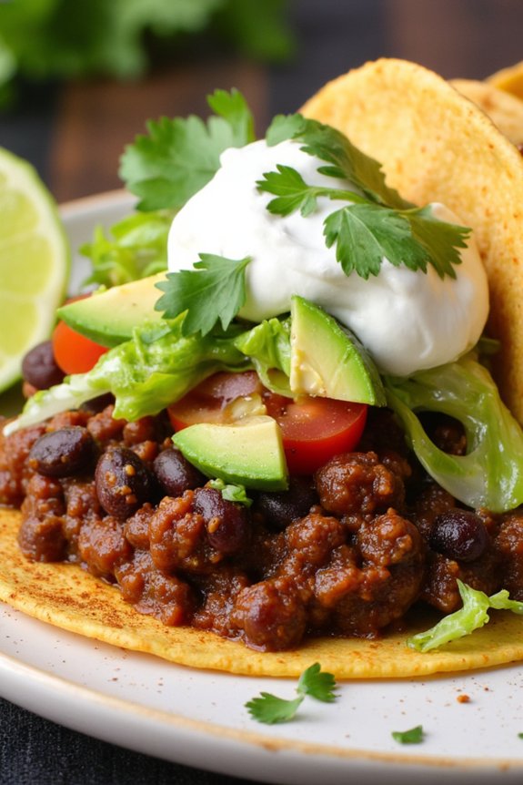 spicy black bean tacos