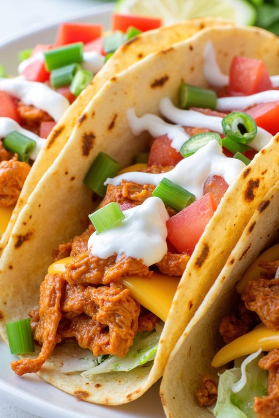 spicy buffalo chicken tacos